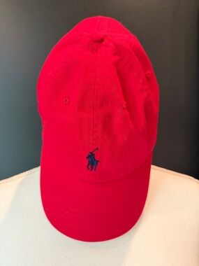 Polo by Ralph Lauren Red Baseball Cap with Embroidered Logo